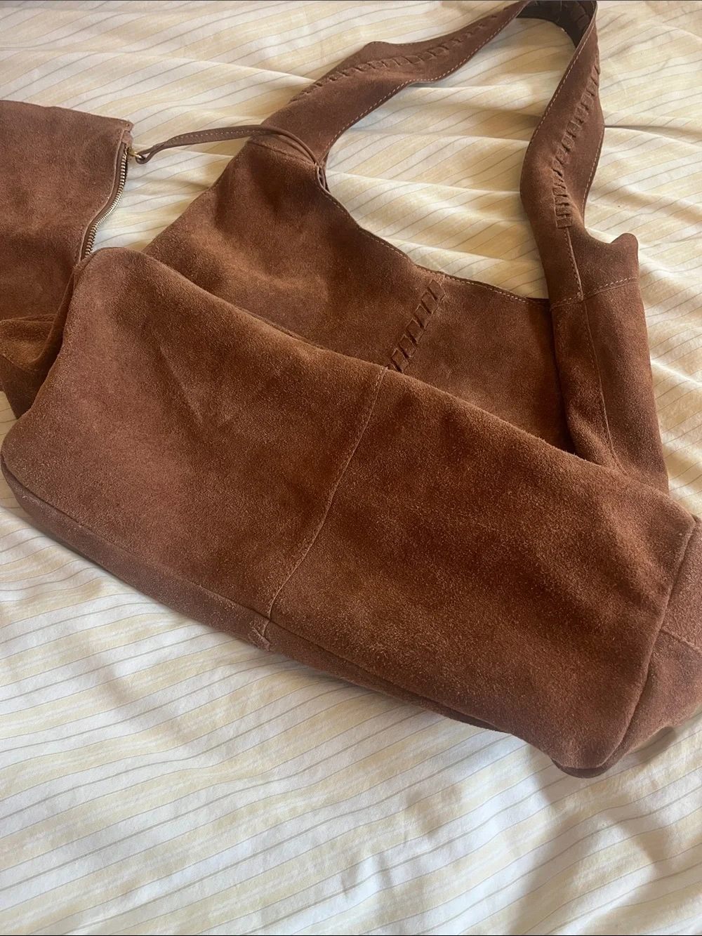 Haute hippie Suede Hobo Bag in Brown